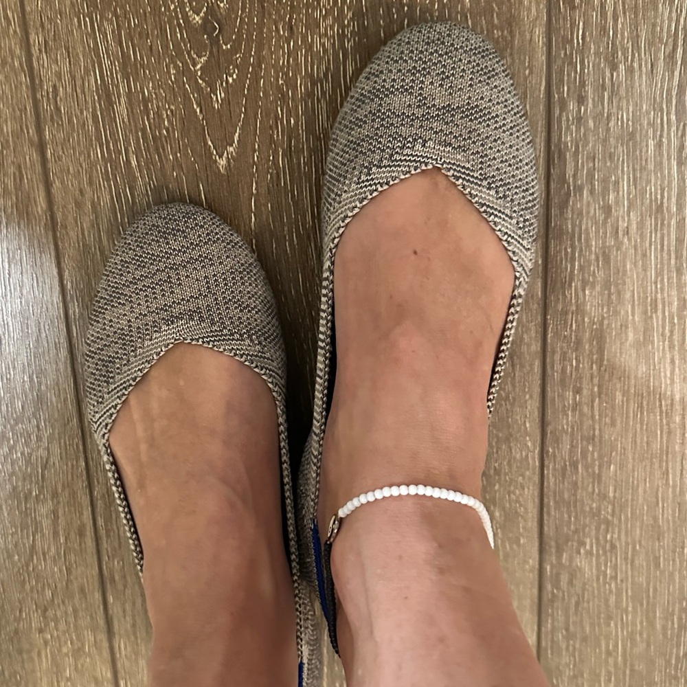 Rothy's Gray and Blue Slip Ons Flats. Size 5